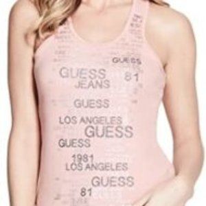 GUESS Women's Brandee Logo Tank top t shirt large